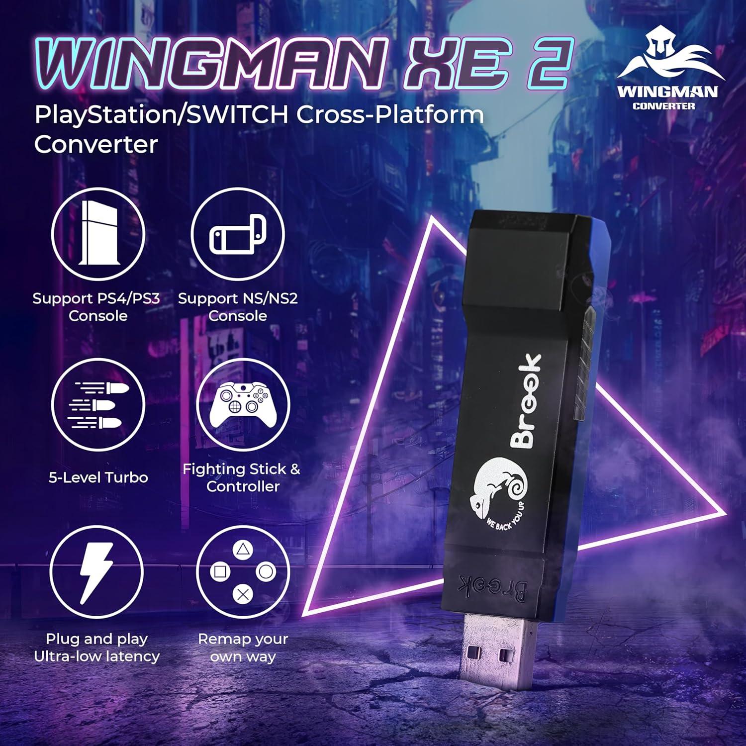 Adaptador Inalámbrico Brook Wingman XE2 - Convertidor 2-en-1 PS4, PS5, Xbox, Switch