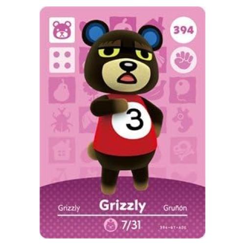 Tarjeta Amiibo Grizzly Nintendo Animal Crossing Serie 4