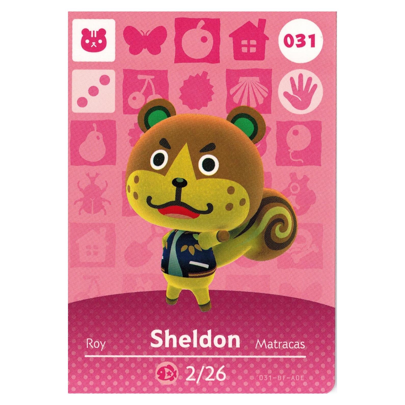 Tarjeta Amiibo Sheldon 031/100 Animal Crossing
