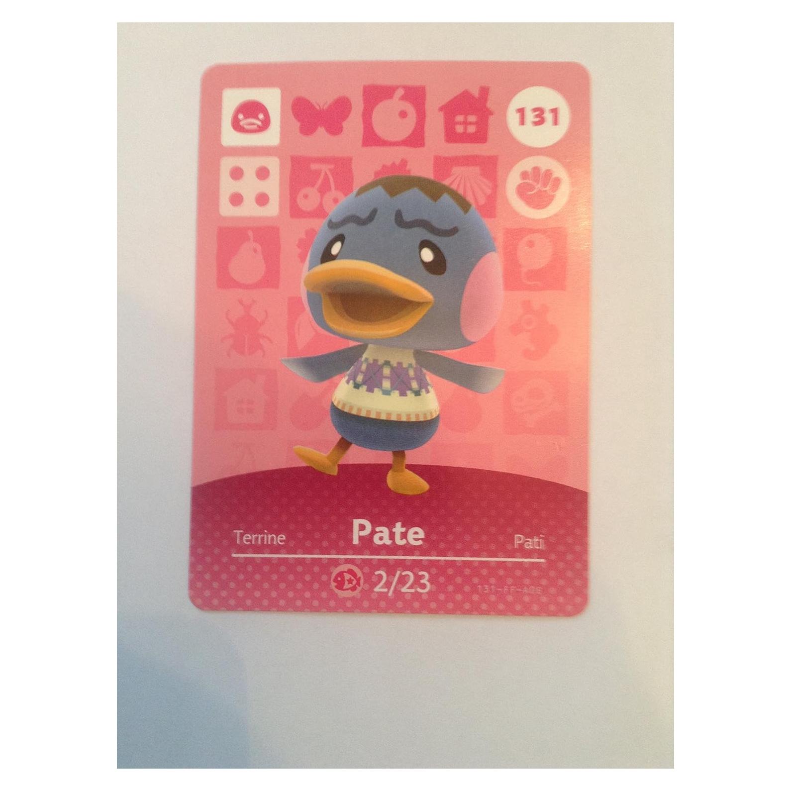 Tarjeta Amiibo Pate 131/200 Nintendo Animal Crossing