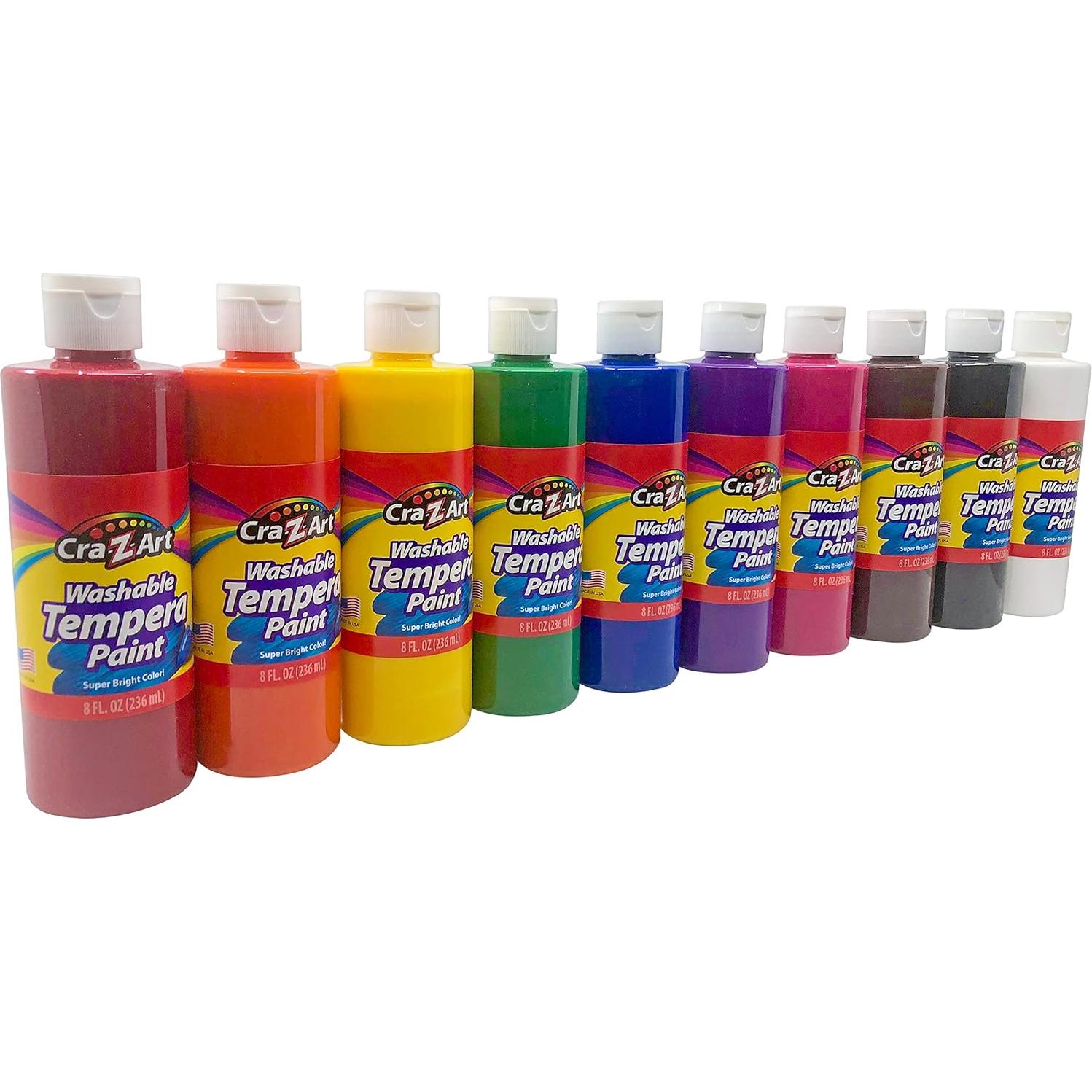 Cra-Z-Art Pintura Tempera Lavable 10 Colores + Papel 480 Hojas