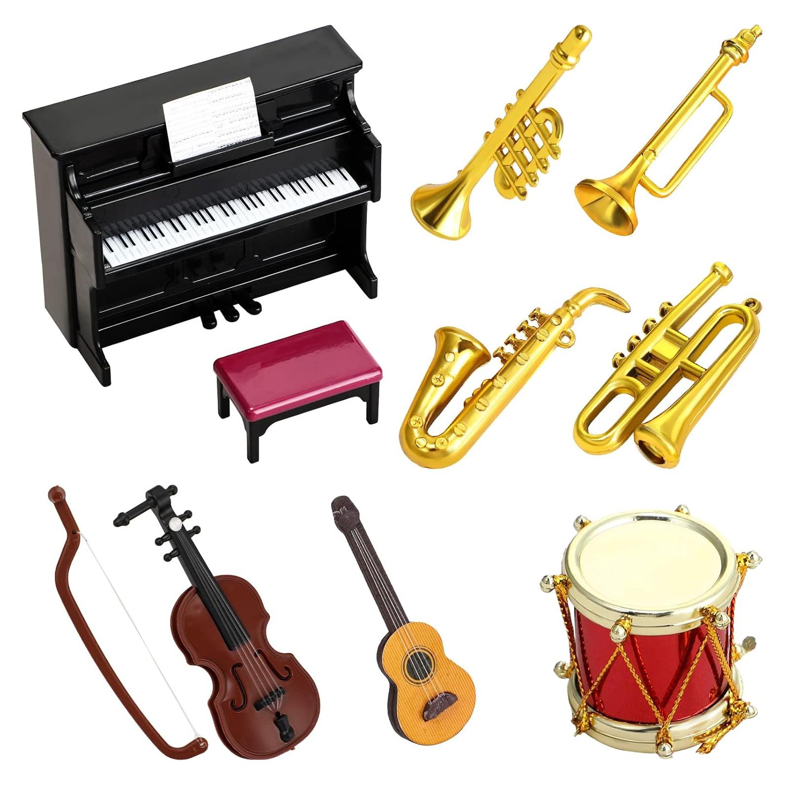Juego de Instrumentos Musicales Miniatura Skylety 11 Piezas