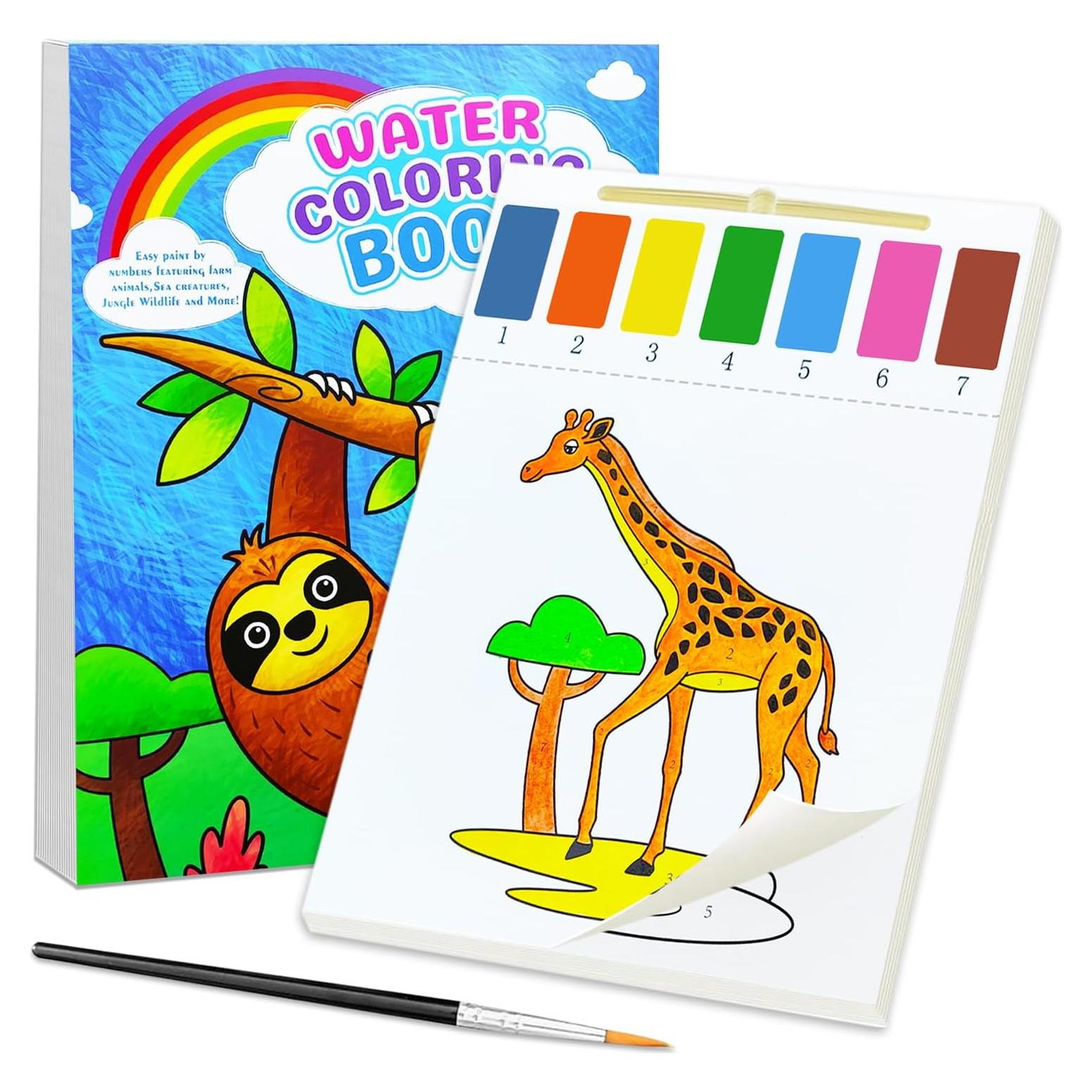 BAOXUE Libro de Colorear Acuarela 24 Páginas Animales