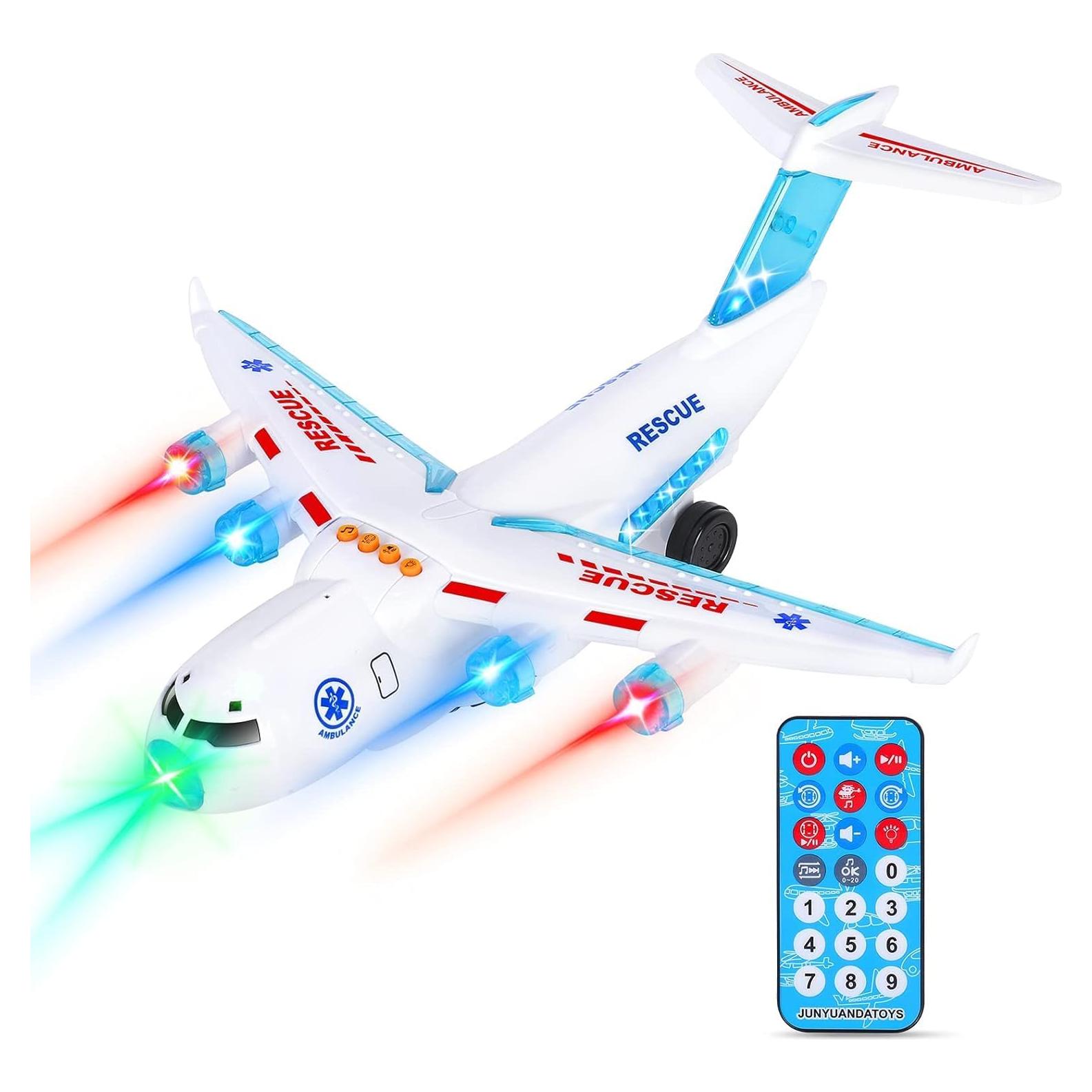 Avión Control Remoto ELEOPTION con Luces y Música 24x12 cm