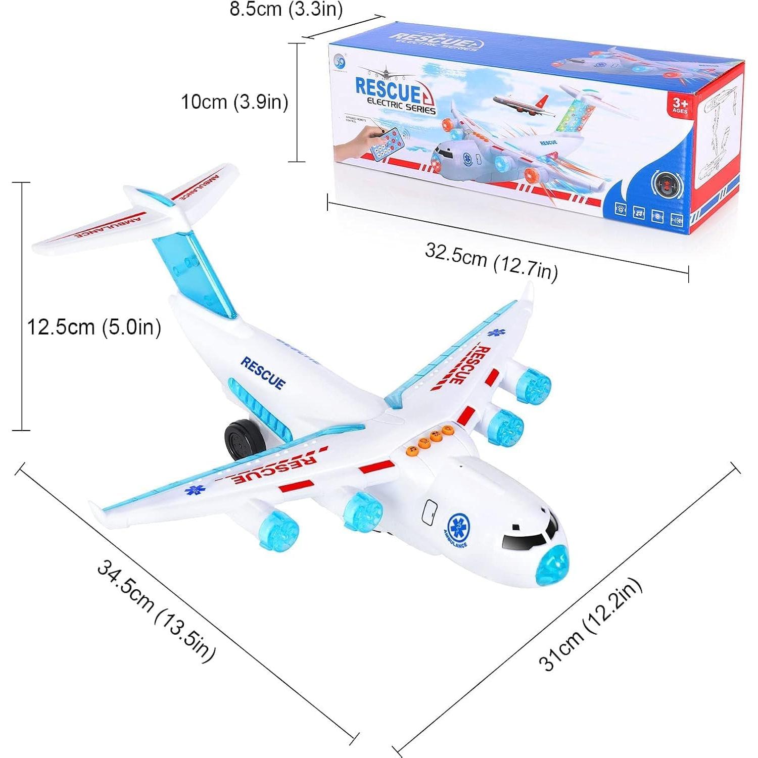 Avión Control Remoto ELEOPTION con Luces y Música 24x12 cm