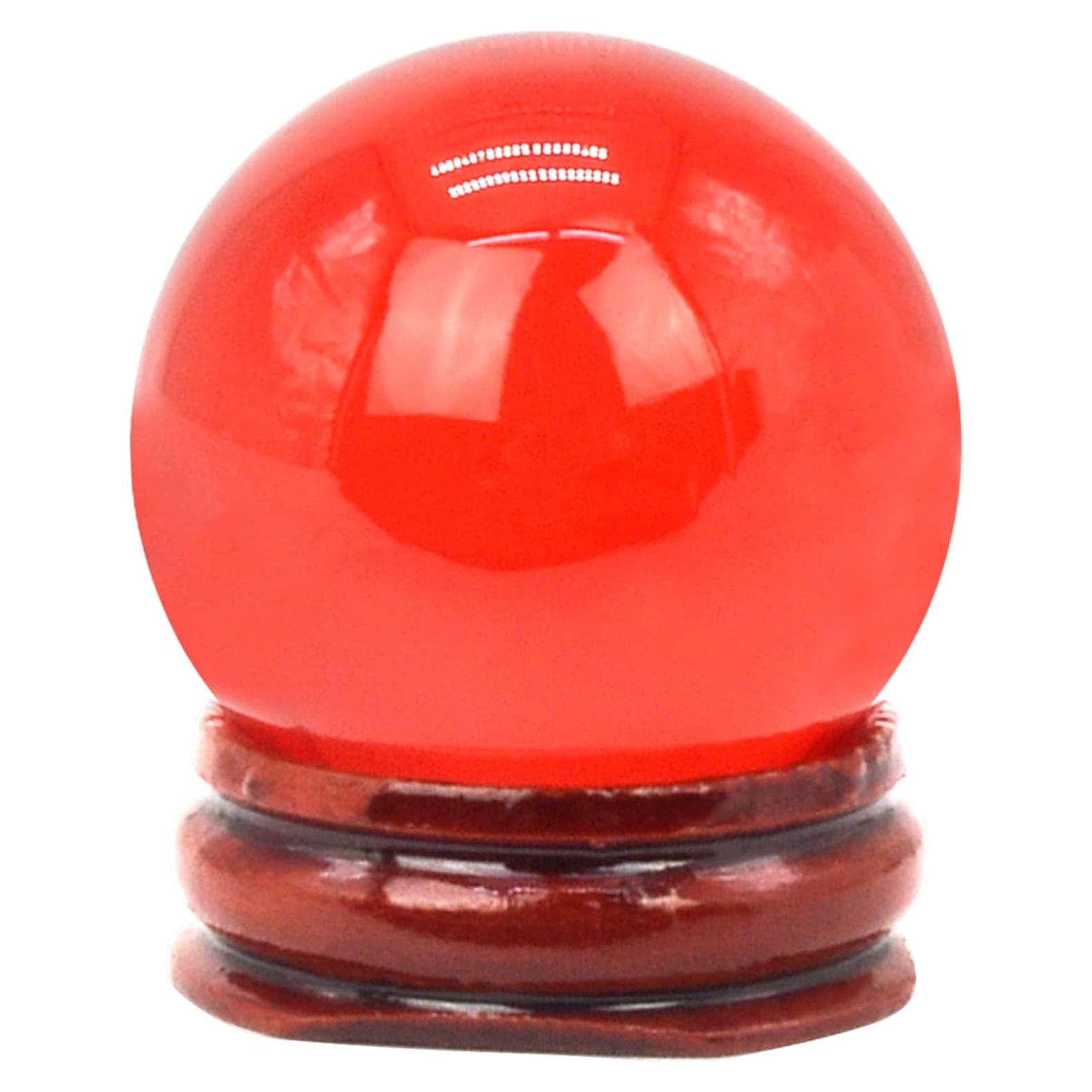 Bola de Cristal Multicolor Feng Shui 40mm Rojo Decorativa