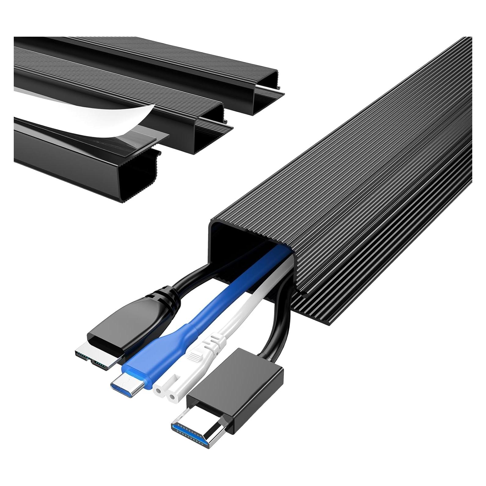 Organizador de Cables Delamu 4 Piezas 159.5 cm Negro