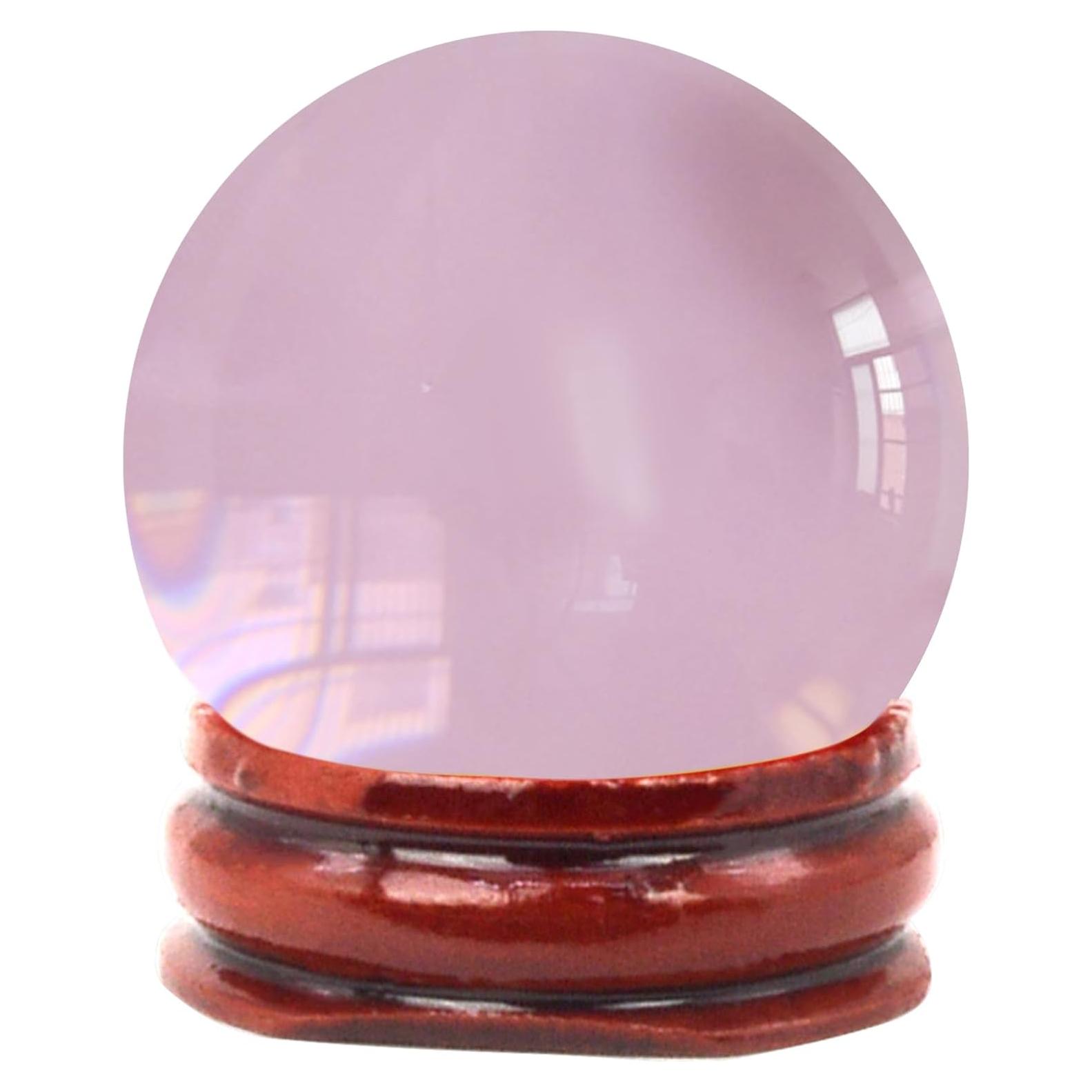 Bola de Cristal Rosa Feng Shui 40mm Decoración Fotográfica