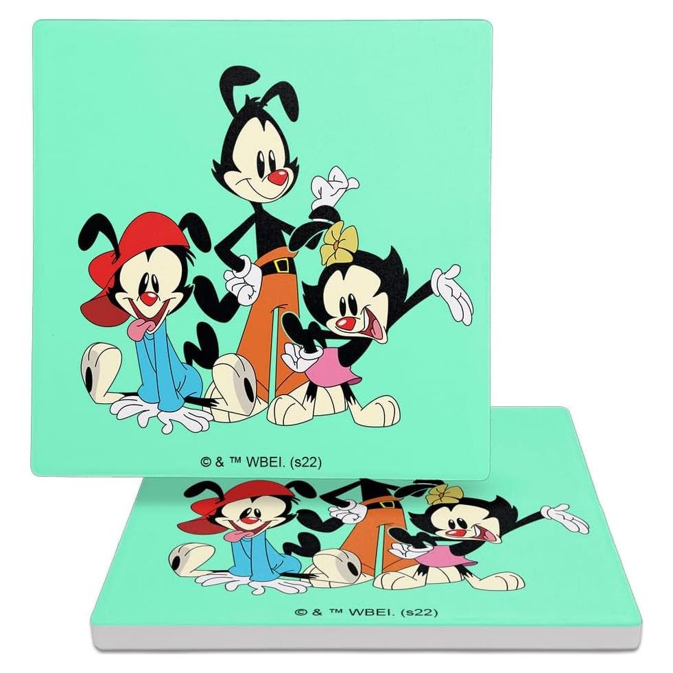 Conjunto de 2 Posavasos Cerámicos Animaniacs 9.9 cm