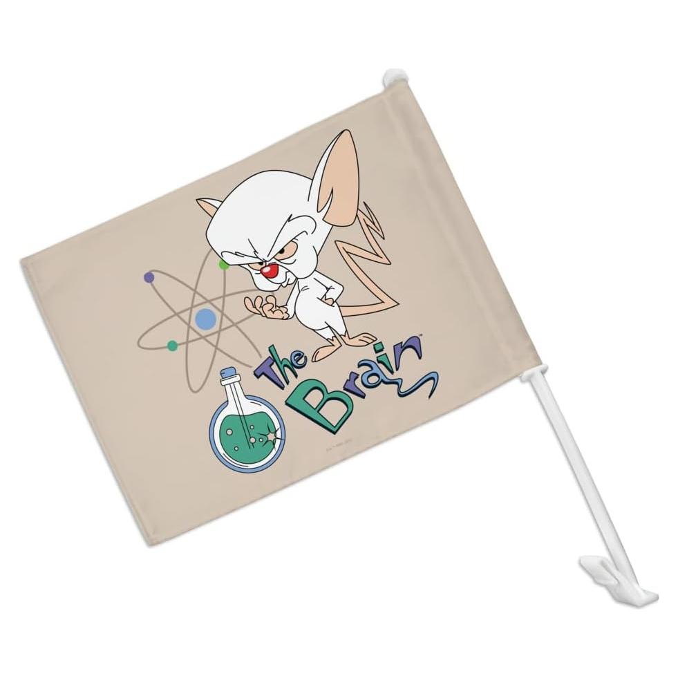 Bandera de Auto Pinky y El Cerebro con Poste 48cm