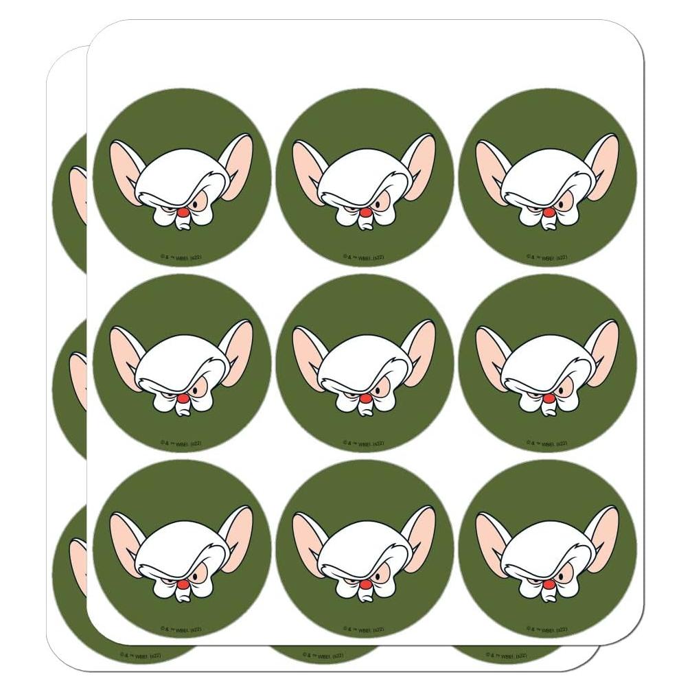 Stickers Pinky y el Cerebro - 18 Stickers Mate 5.08 cm