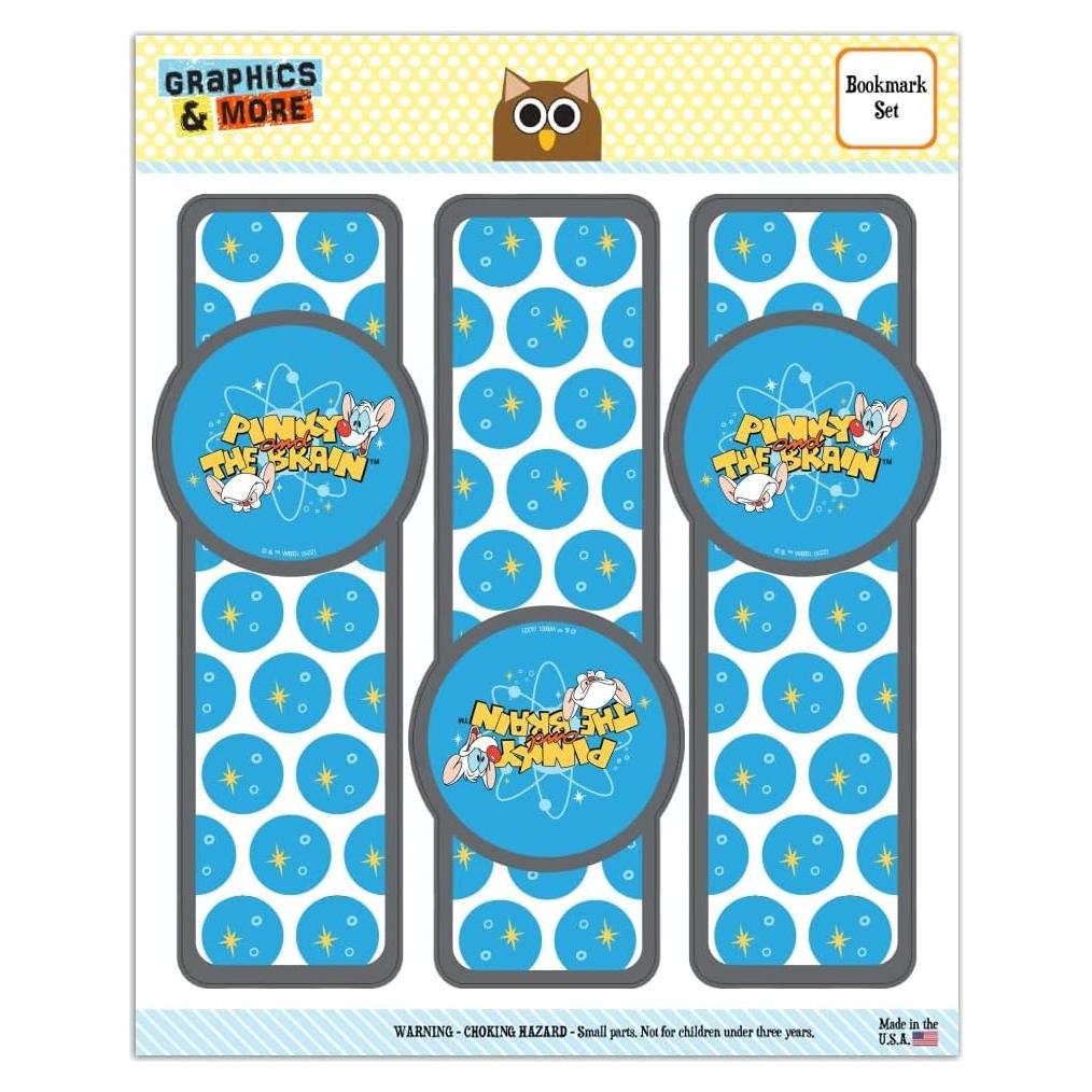 Conjunto de 3 Marcadores Laminados Pinky y Cerebro - 17 cm