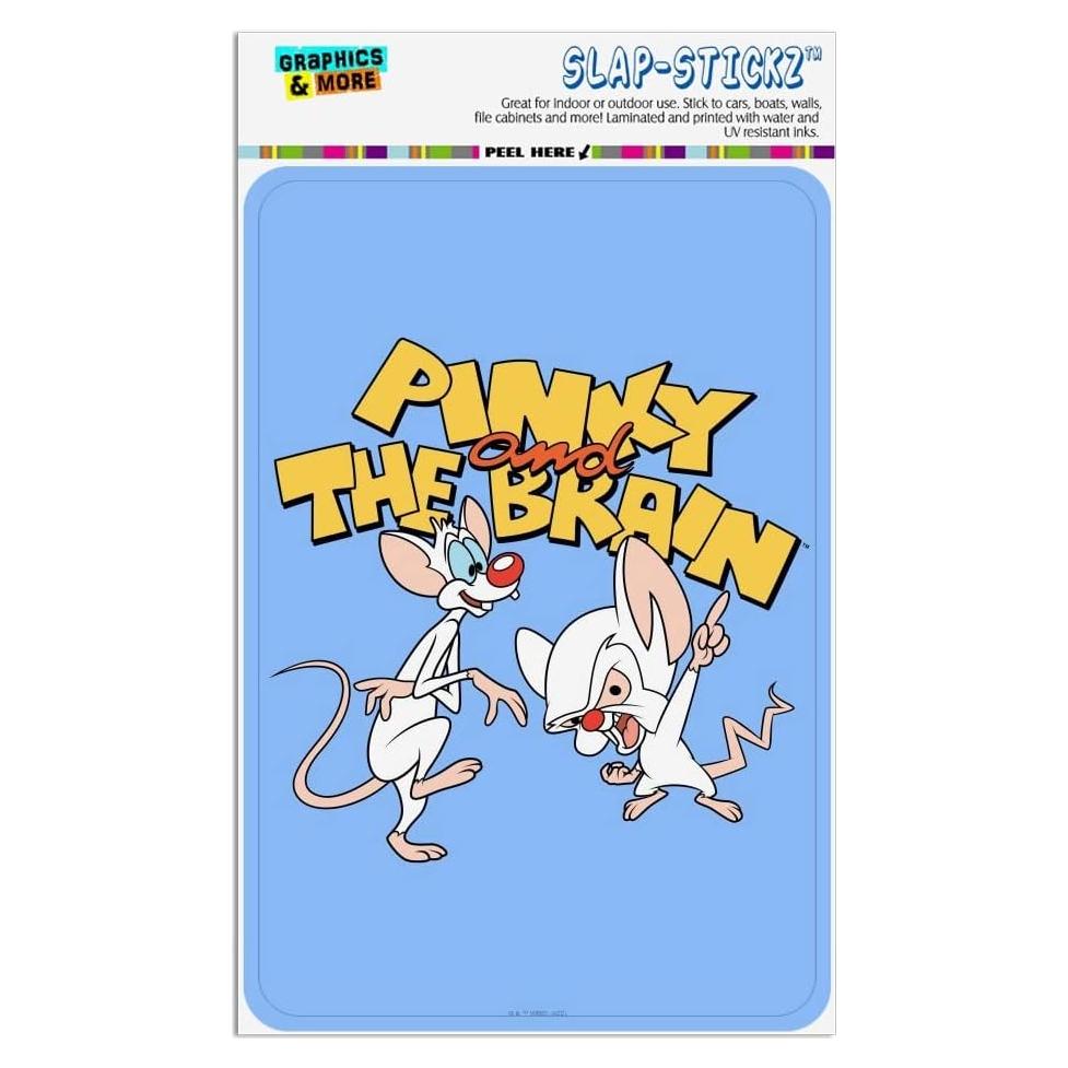 Adhesivo Decorativo Pinky y Cerebro 15.24x10.16 cm