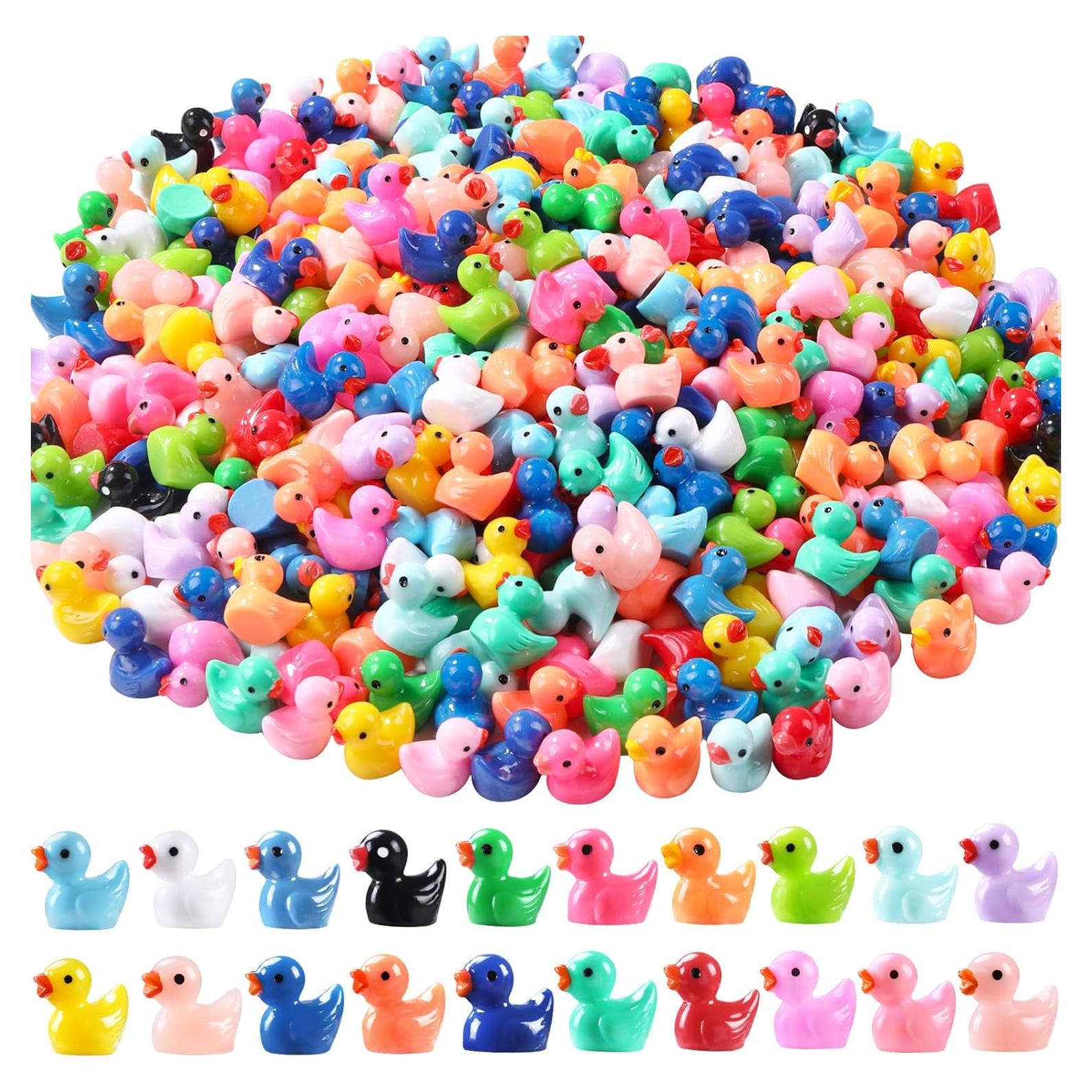 200 Mini Patos de Resina DULEFUN 20 Colores para Decoración