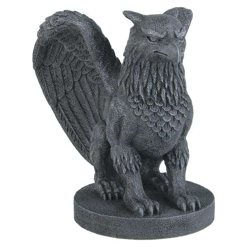 Estatua Gárgola Grifo Medieval 16.5cm Resina Fundida