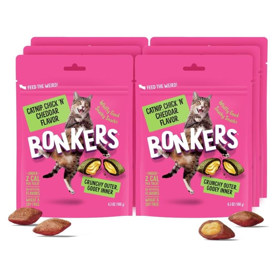 Golosinas para Gatos BONKERS Hierba Gatera Pollo Cheddar 178 g