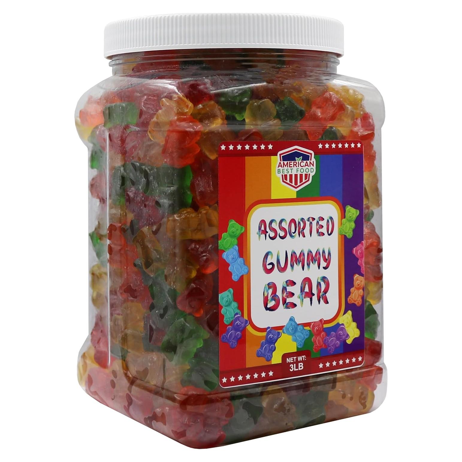 Frasco de Ositos de Goma Arcoíris 6 Colores American Best Food 1.36 kg