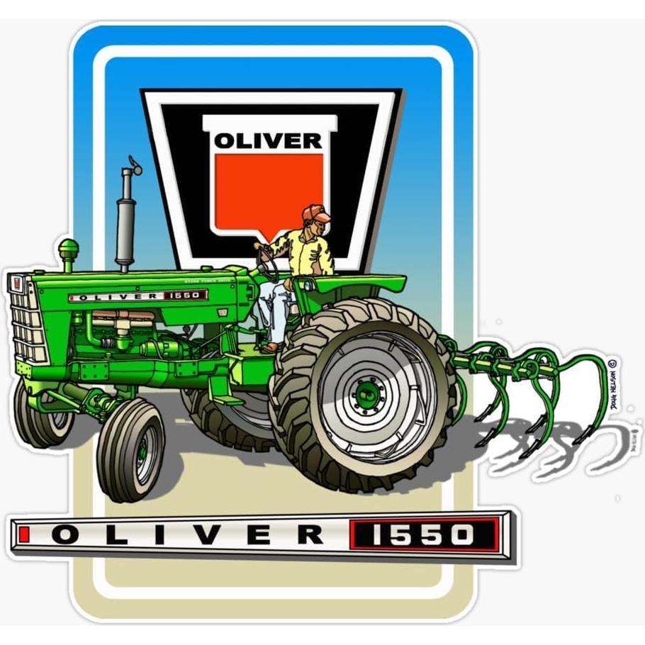 Calcomanía Vintage Oliver 1550 para Ventana 12.7 cm