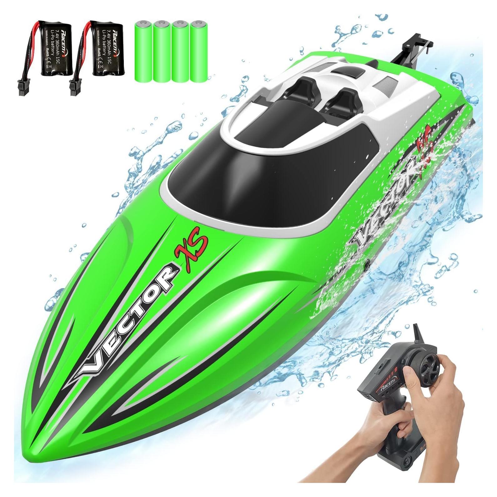 Barco RC VOLANTEXRC 32 km/h Verde 2 Baterías Control Remoto