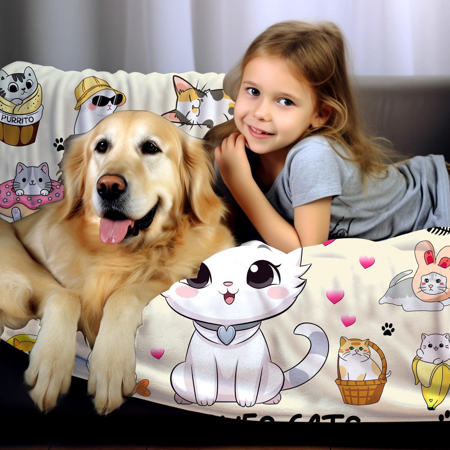 Manta de Franela Suave JEBROWN Gato 127x102cm Decorativa