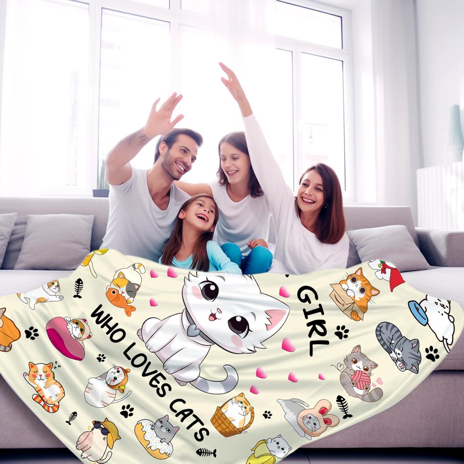 Manta de Franela Suave JEBROWN Gato 127x102cm Decorativa