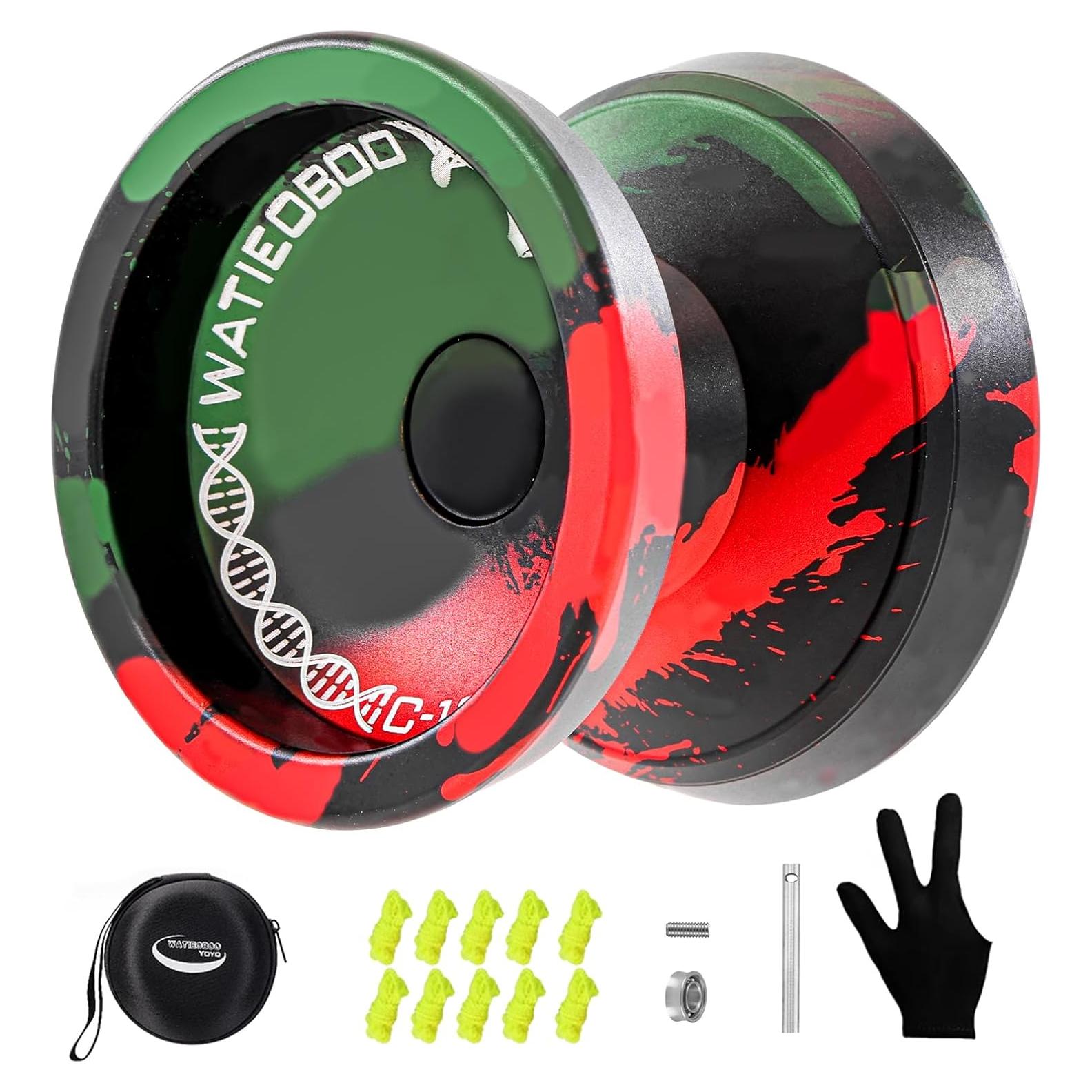 Yoyo Profesional WATIEOBOO para Niños y Adultos - Negro Verde Rojo