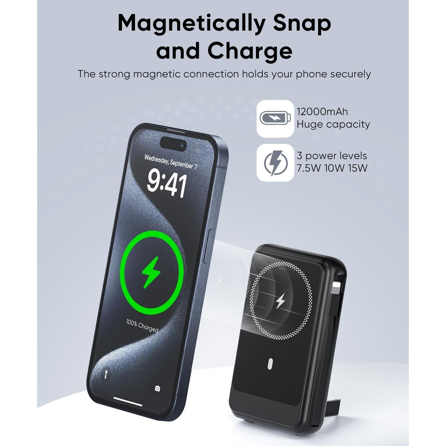 Batería Portátil Magnética 12000mAh Superallure para iPhone