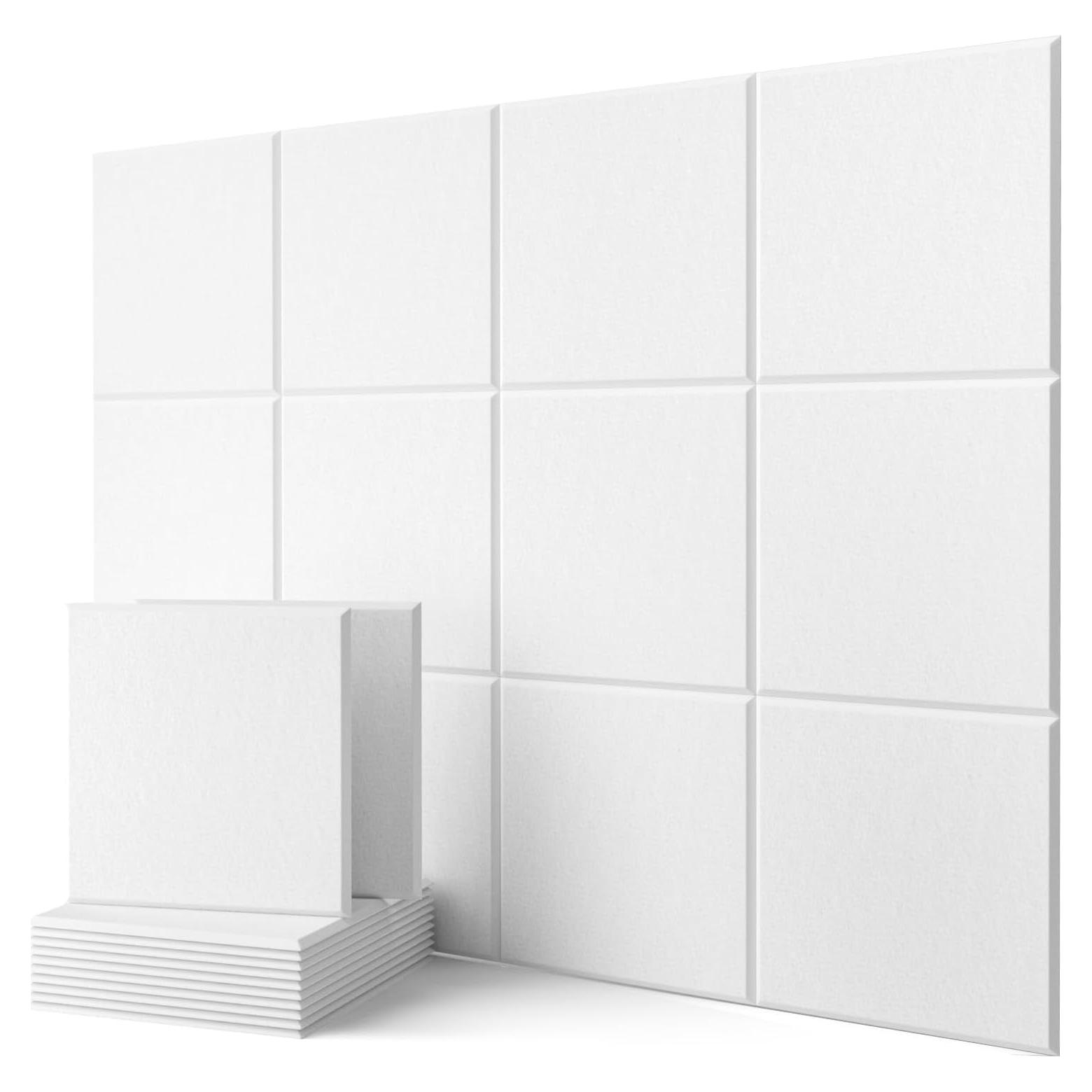 Paneles Acústicos Aislantes Kuchoow 12 Unidades 30.48x30.48cm Blanco