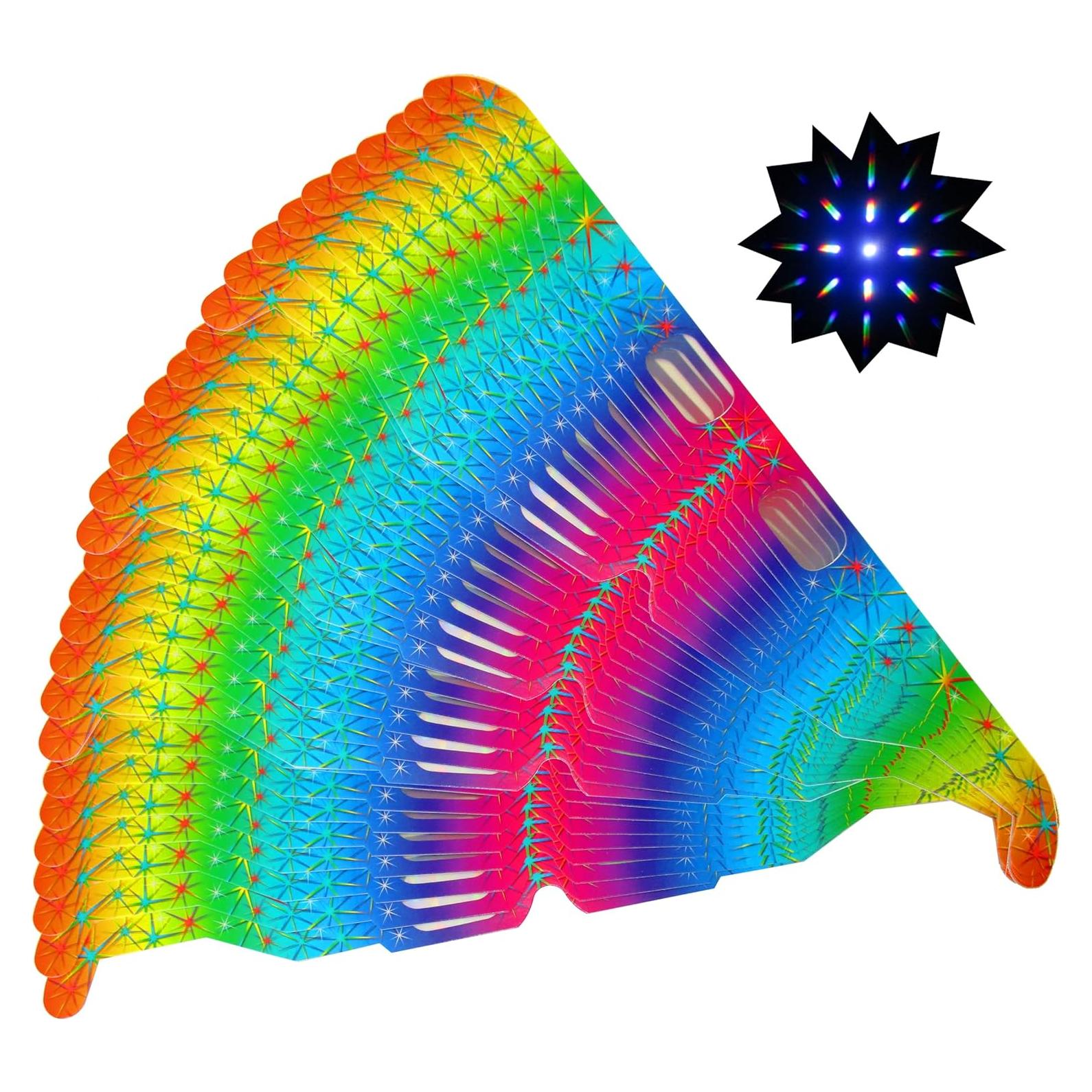 100 Gafas de Difracción Fuegos Artificiales Arcoíris + 2 Corazones