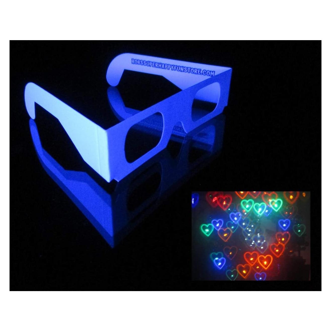 Gafas de Difracción de Corazones Arcoíris - 10 Unidades