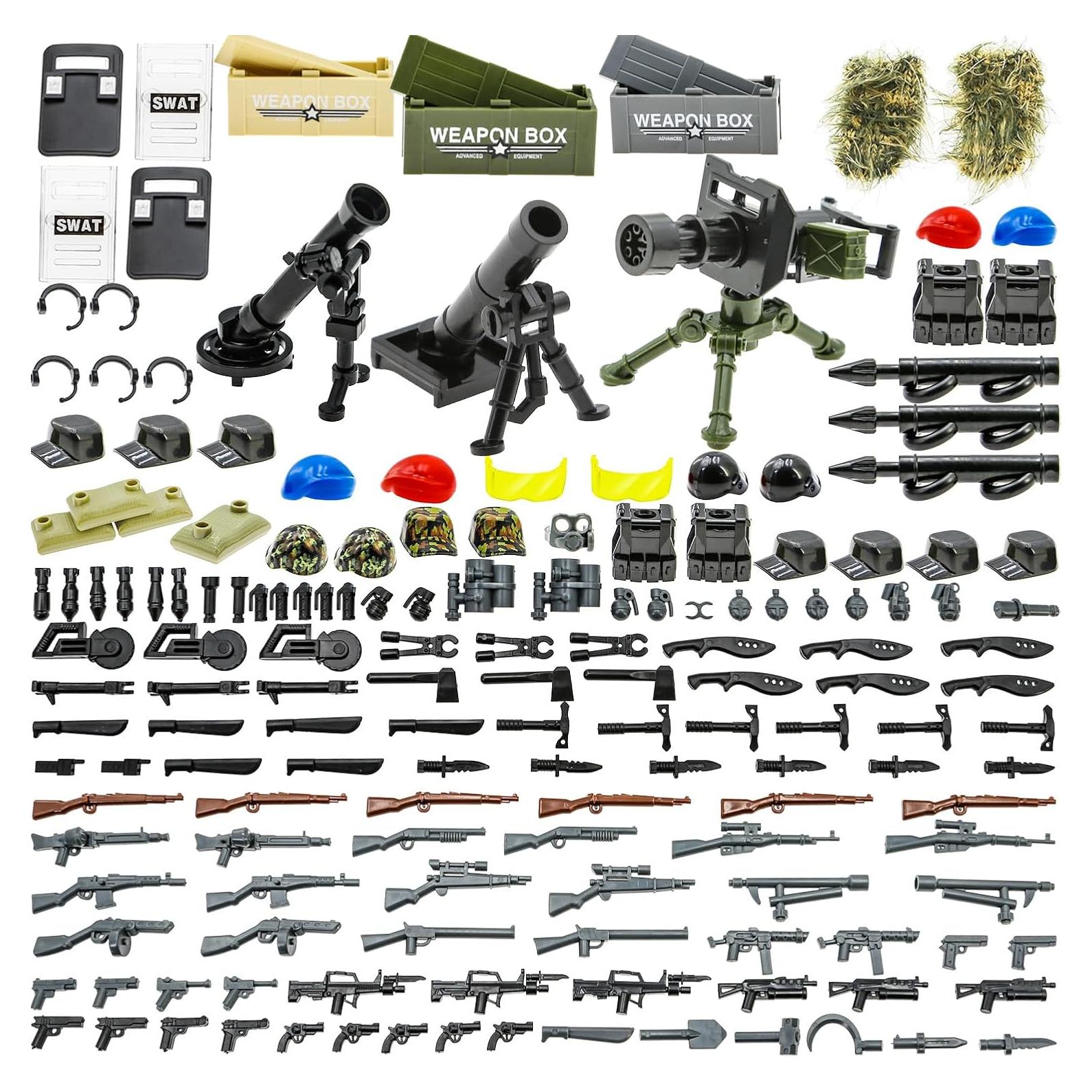 210 Piezas de Armas y Accesorios BloxBrix para Soldados