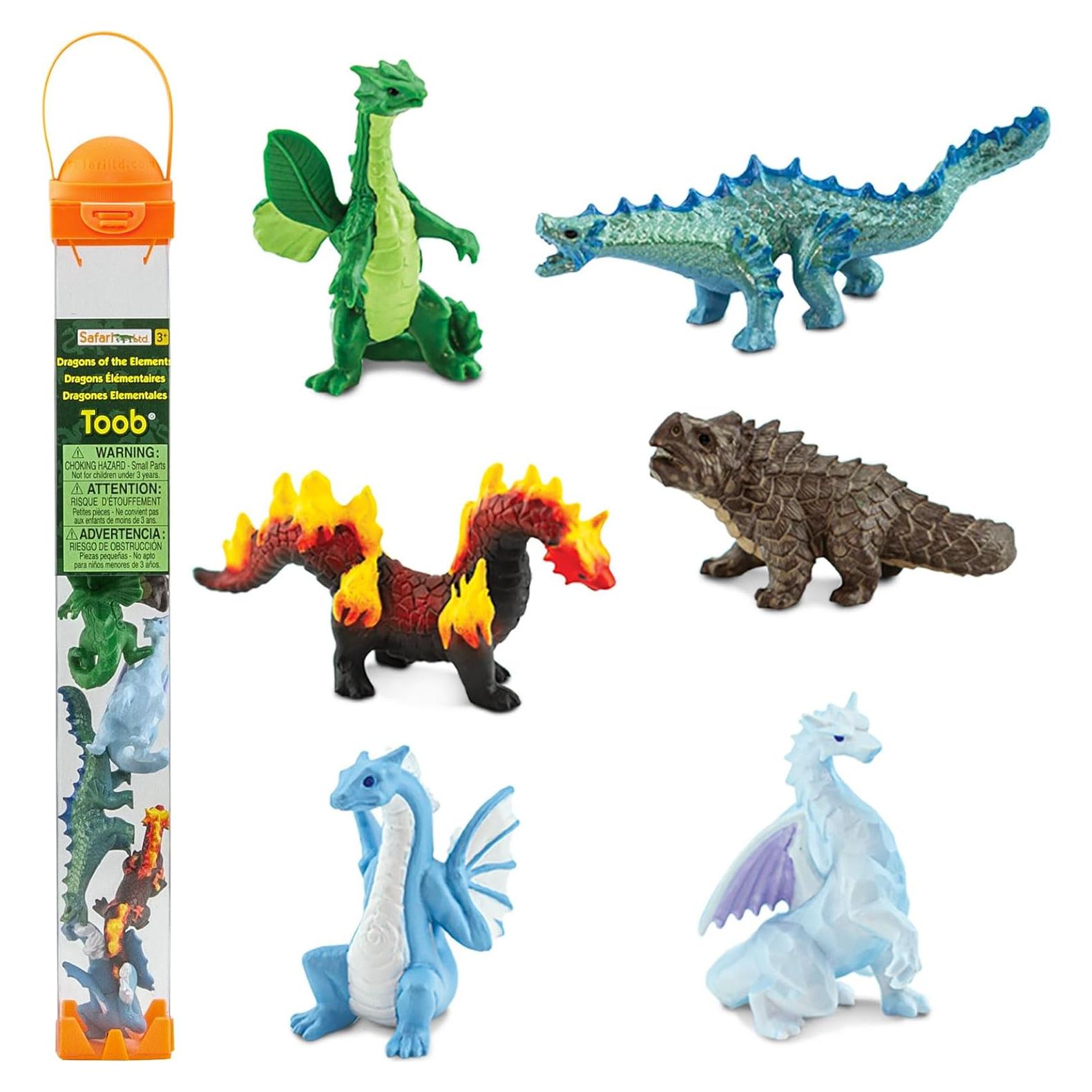 Figuras de Dragón Elemental Safari Ltd. - 6 Miniaturas
