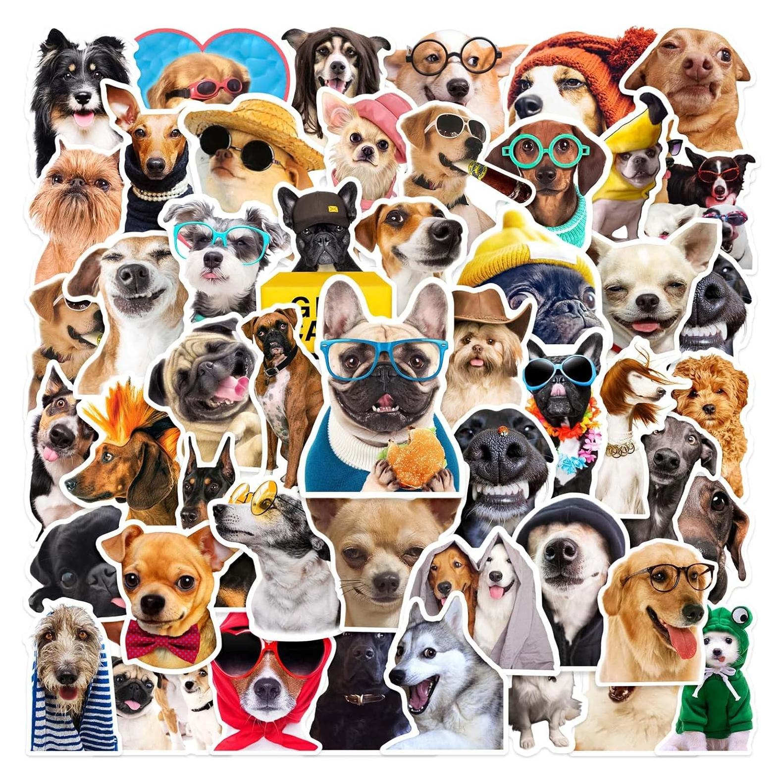 50 Pegatinas Divertidas de Perro Aigemumy Impermeables