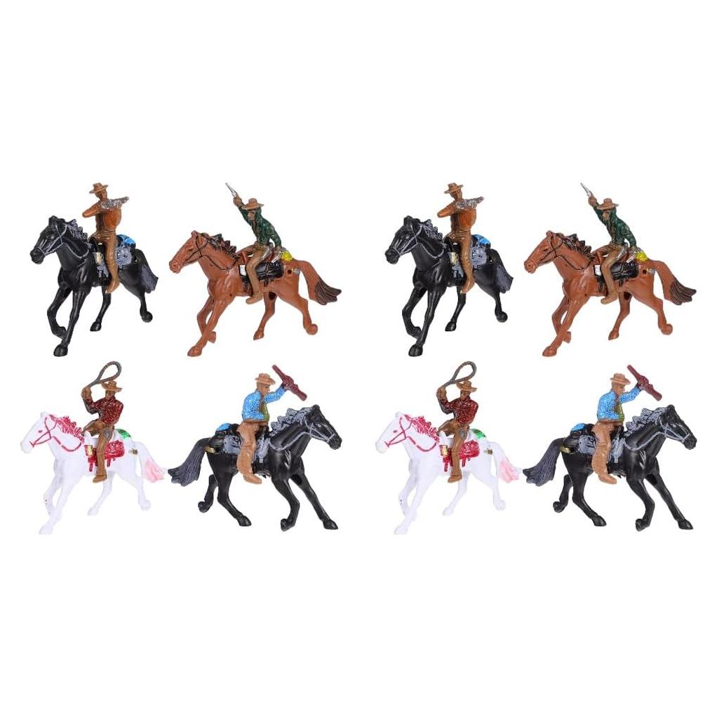 Juego de 8 Figuras de Indios a Caballo NUOBESTY 11x7cm