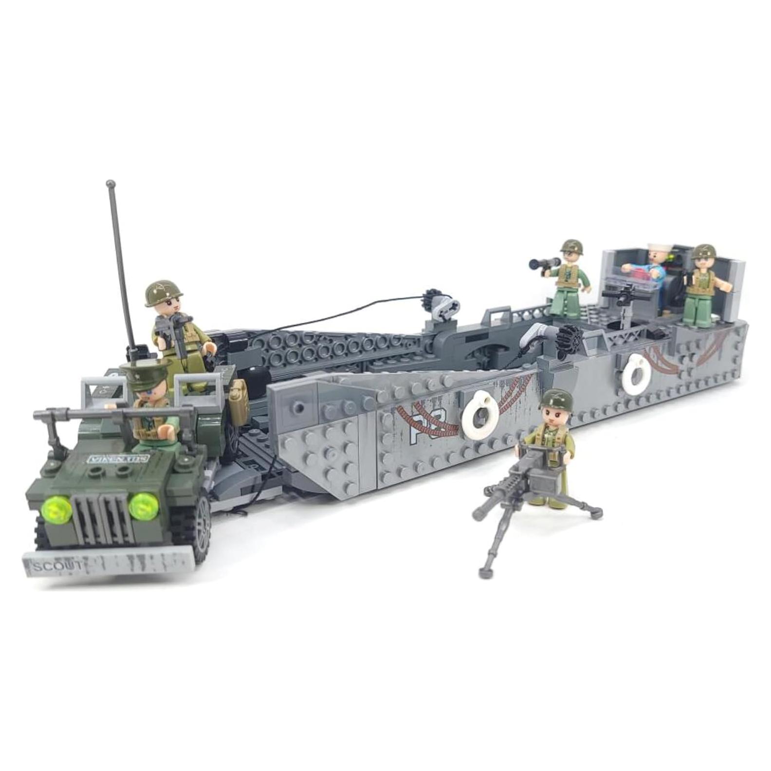 Juego de Bloques de Construcción Barco Higgins WWII General Jim - 325 Piezas