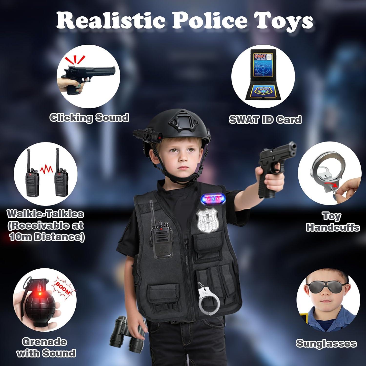 Disfraz de Policía para Niños XY - Chaleco y Casco Táctico