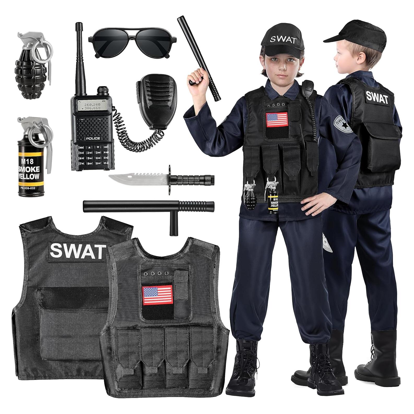 Disfraz de Policía SWAT Luucio para Niños - Talla Mediana (5-7 Años)