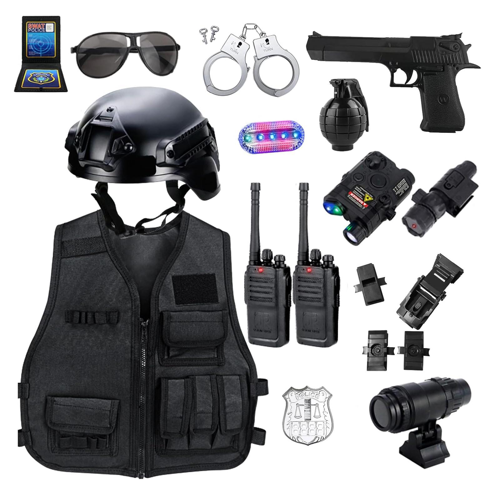 Chaleco Táctico de Policía para Niños con Casco y Accesorios