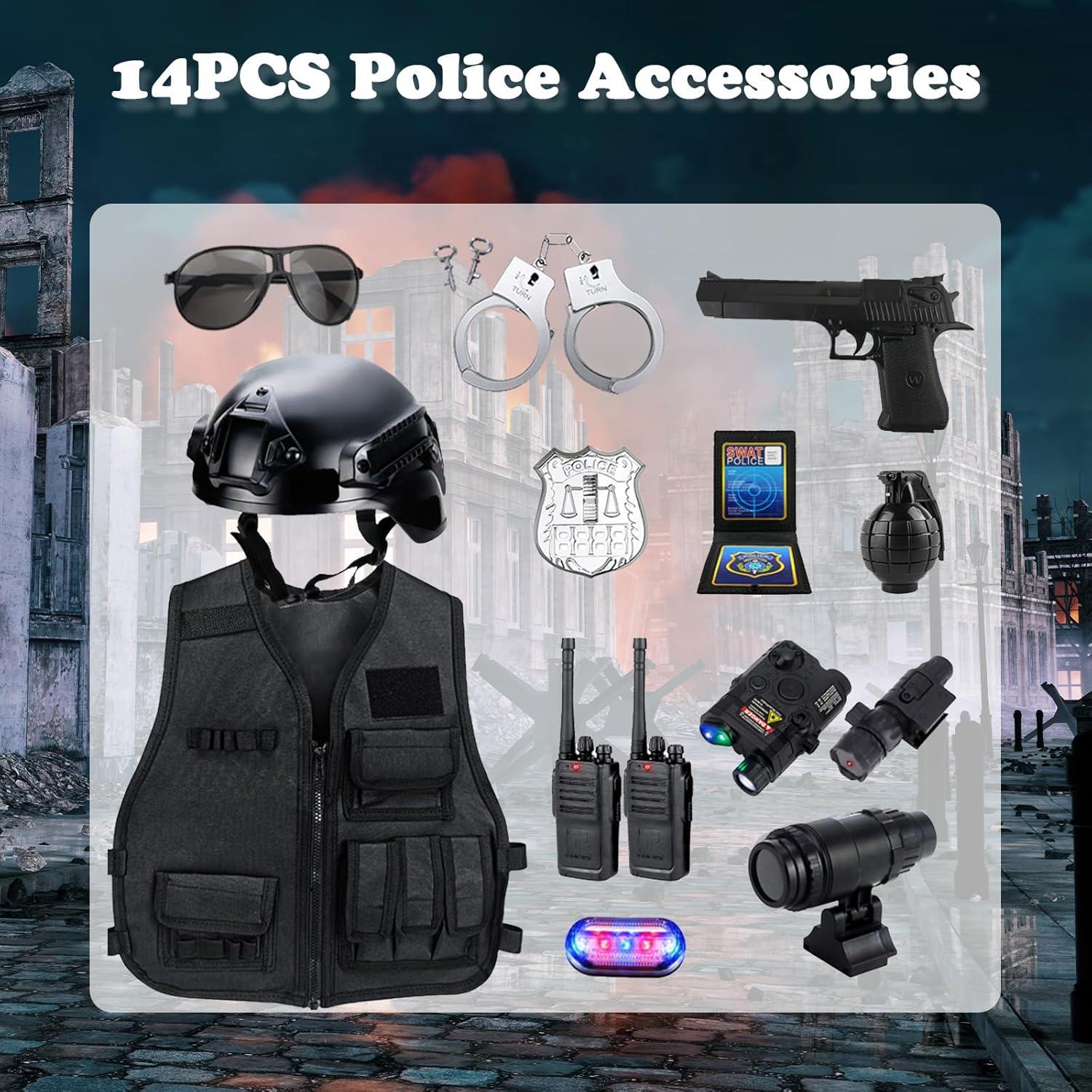 Chaleco Táctico de Policía para Niños con Casco y Accesorios