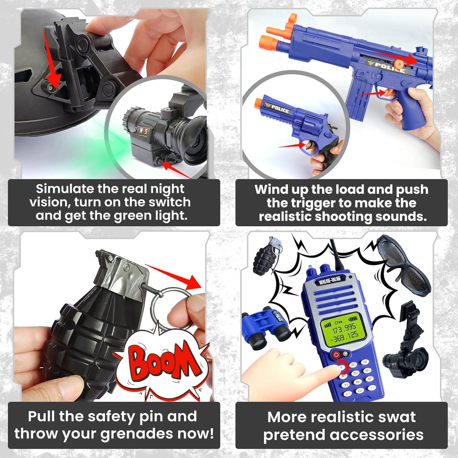 Disfraz de SWAT para Niños ZIRSENG con Chaleco y Casco