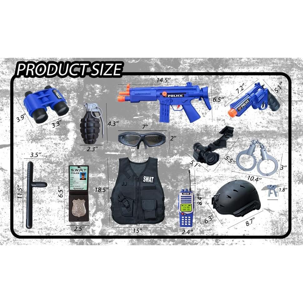 Disfraz de SWAT para Niños ZIRSENG con Chaleco y Casco