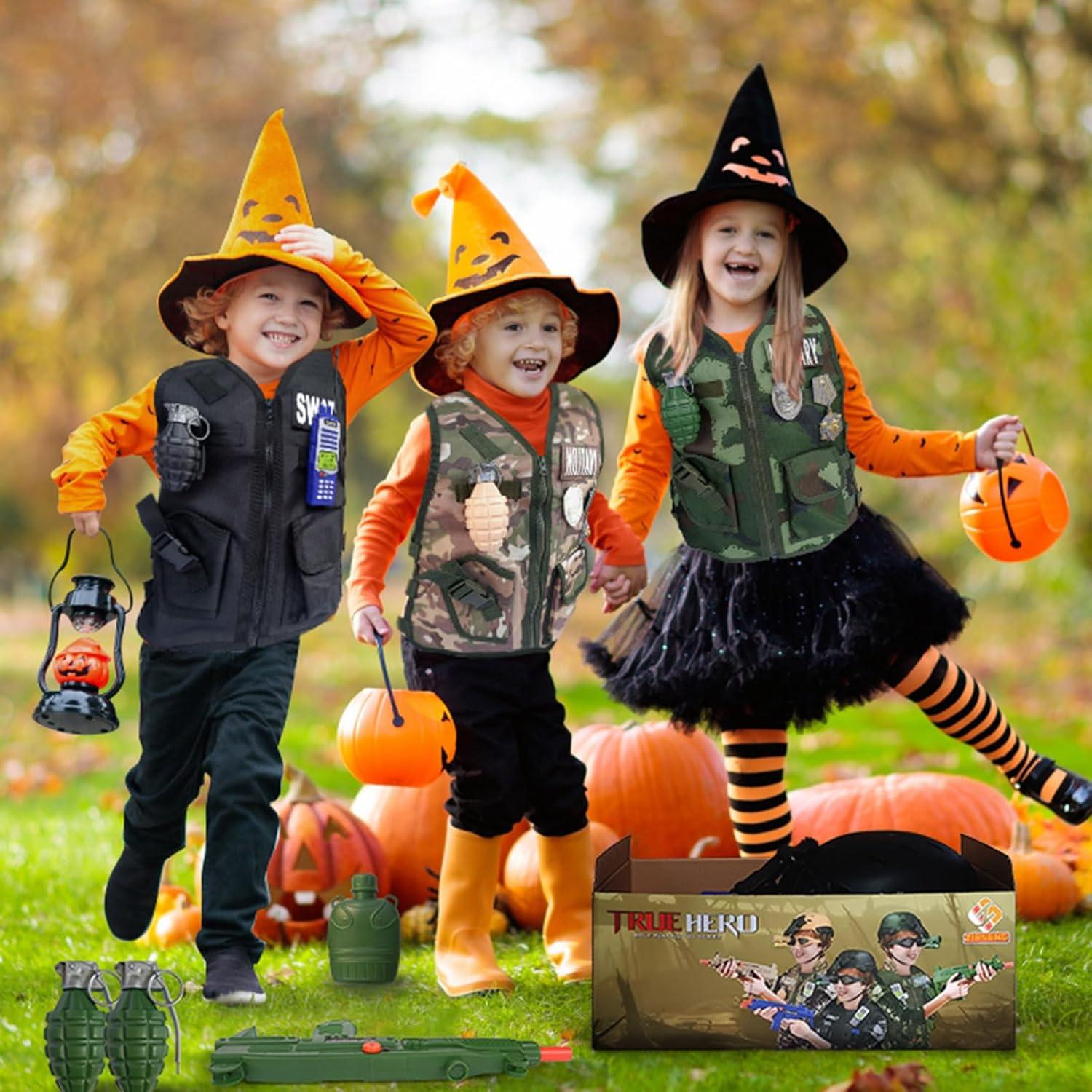 Disfraz de SWAT para Niños ZIRSENG con Chaleco y Casco