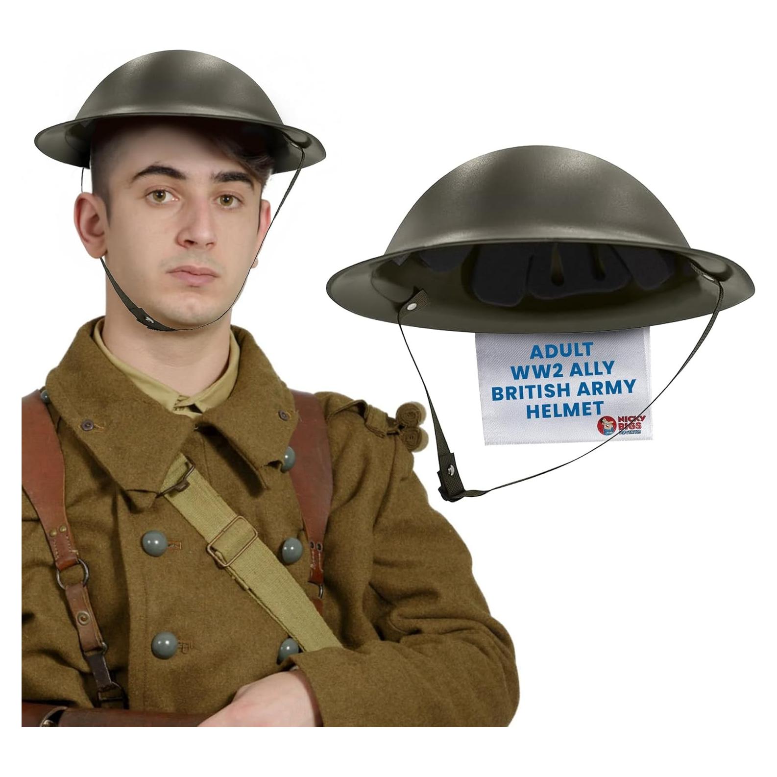 Casco Militar WW2 Nicky Bigs Novelties Verde Oliva Ajustable