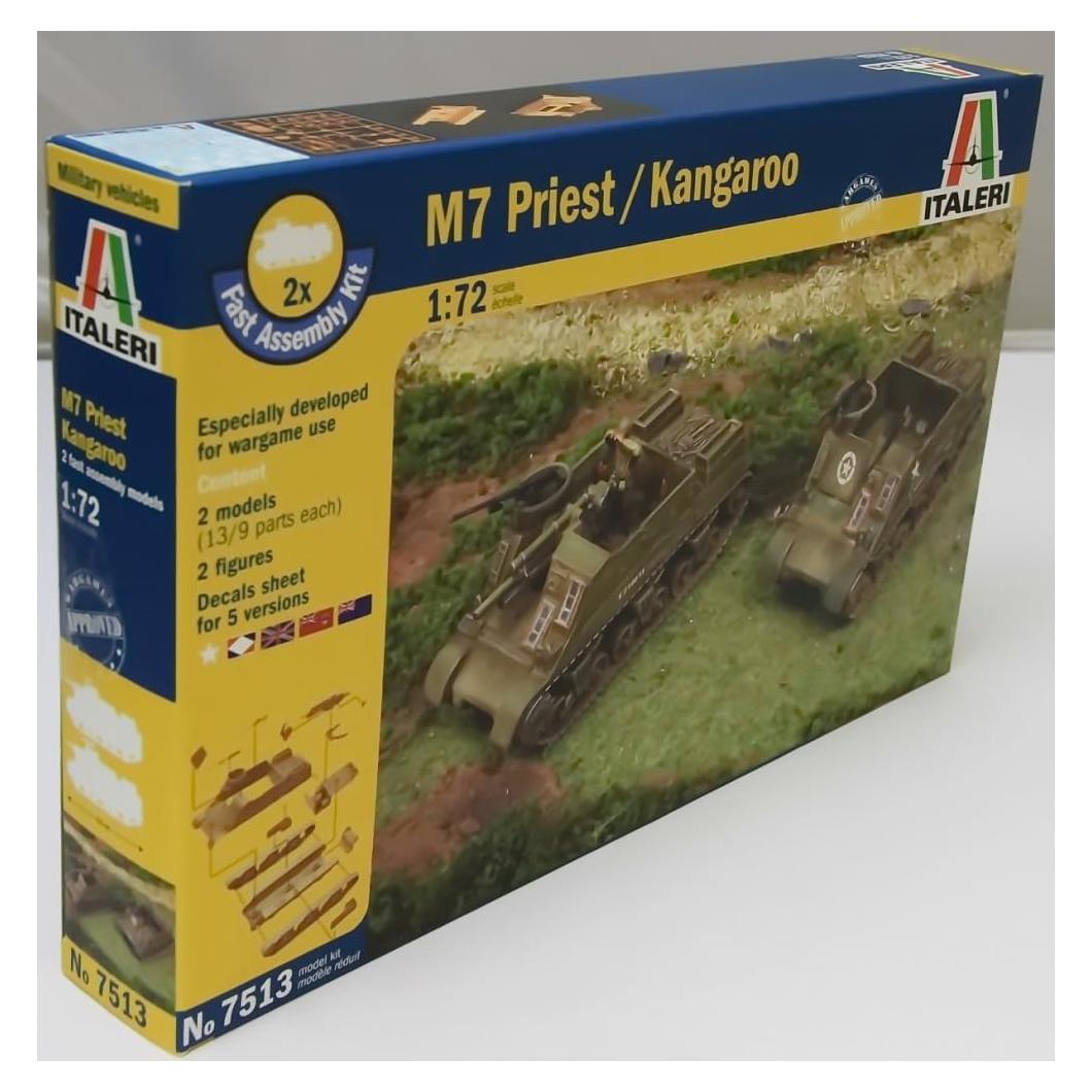 Modelo Italeri 1:72 US M7 Priest 105mm Tanque de Plástico