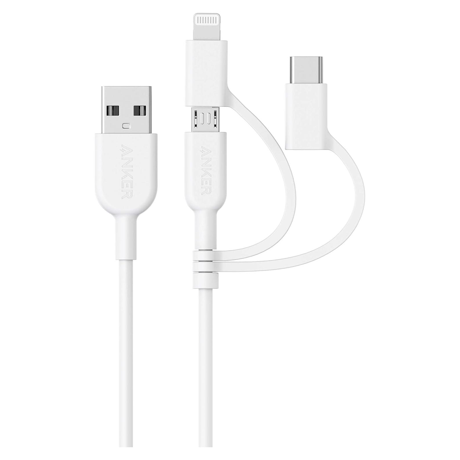 Cable Anker PowerLine II 3-en-1 USB-C, Lightning y Micro USB