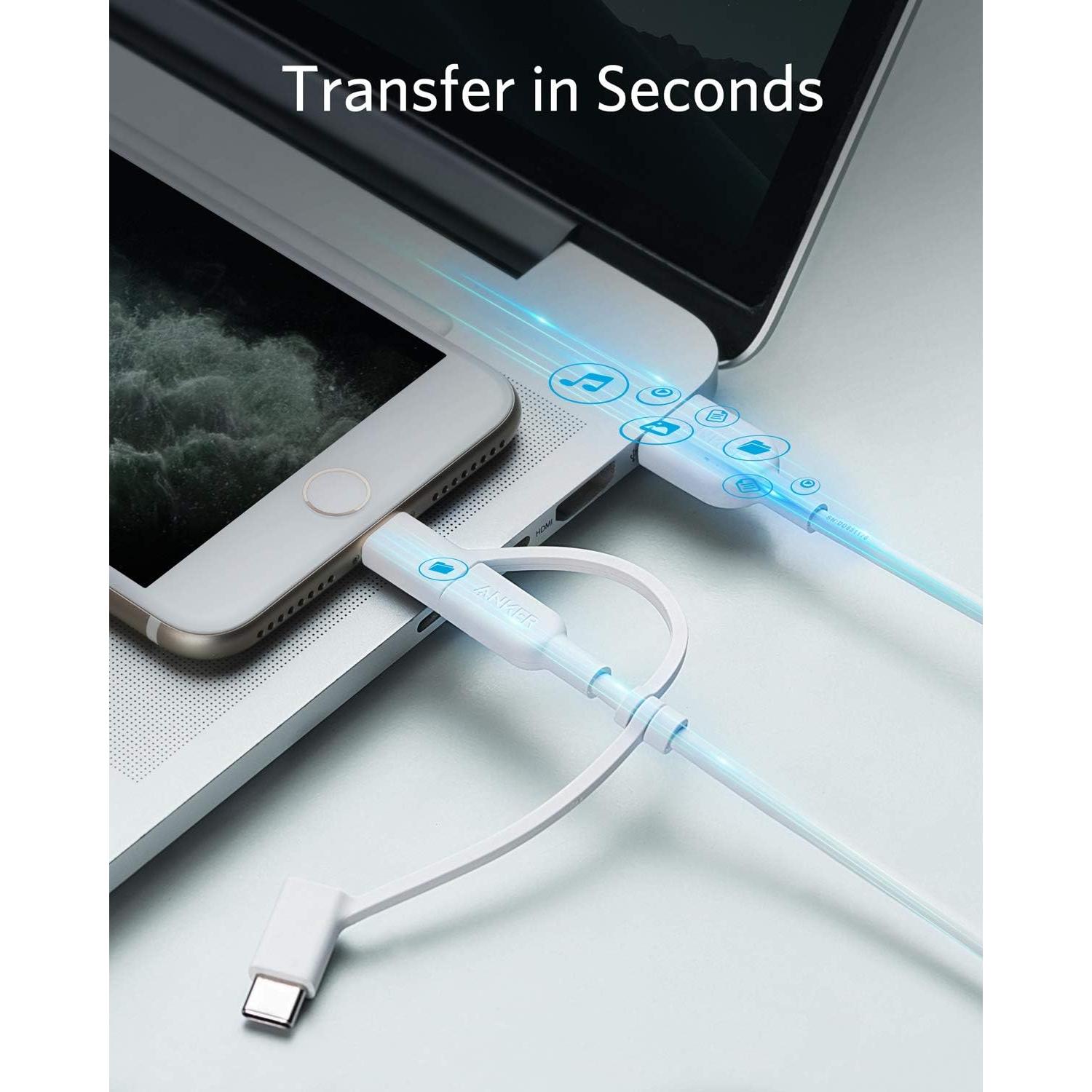 Cable Anker PowerLine II 3-en-1 USB-C, Lightning y Micro USB