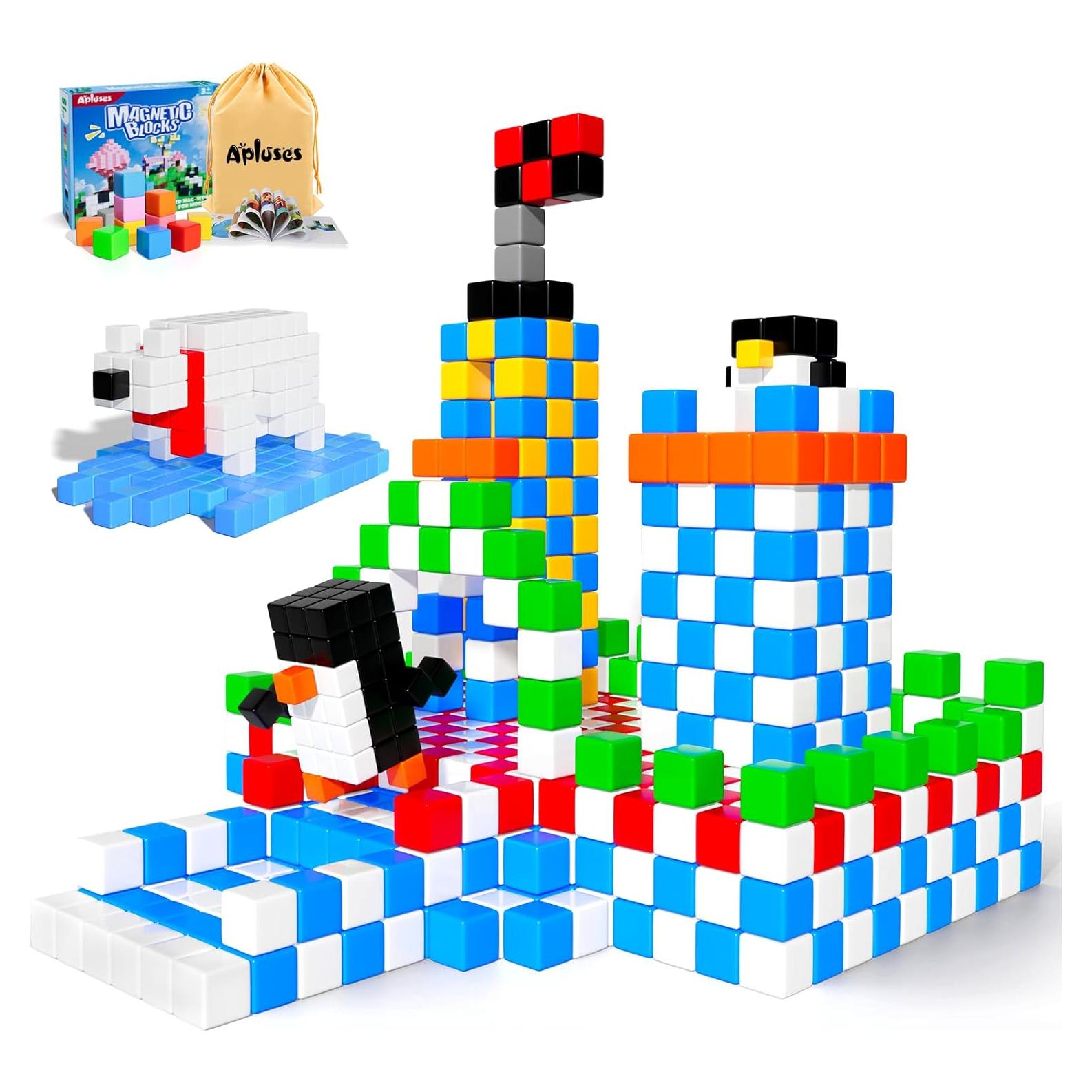 Bloques Magnéticos Apluses 81 Piezas Juguetes Educativos 3+