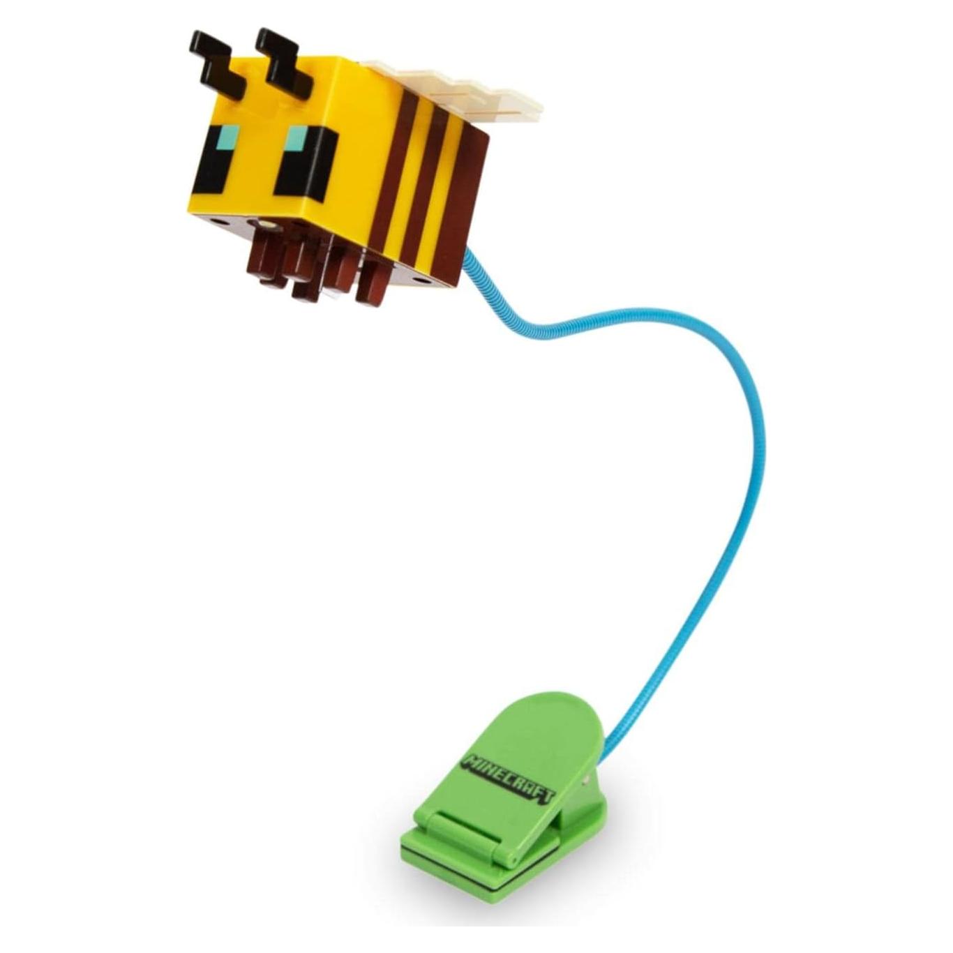 Luz de Lectura Abeja Minecraft con Clip y Brazo Ajustable 38 cm