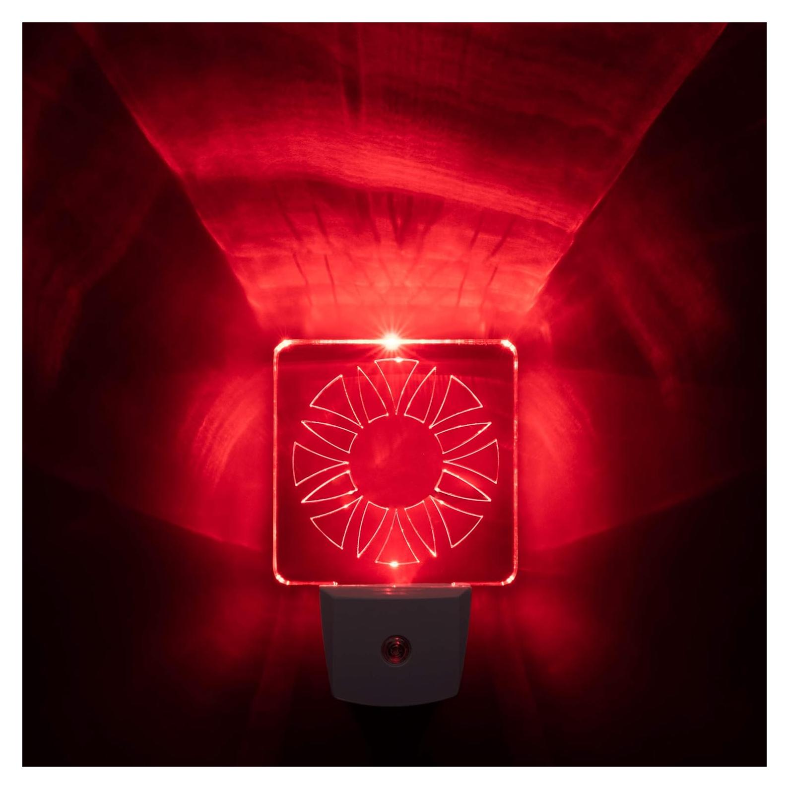 Luz Nocturna LED Roja BioRhythm - Paquete de 2 - Círculo