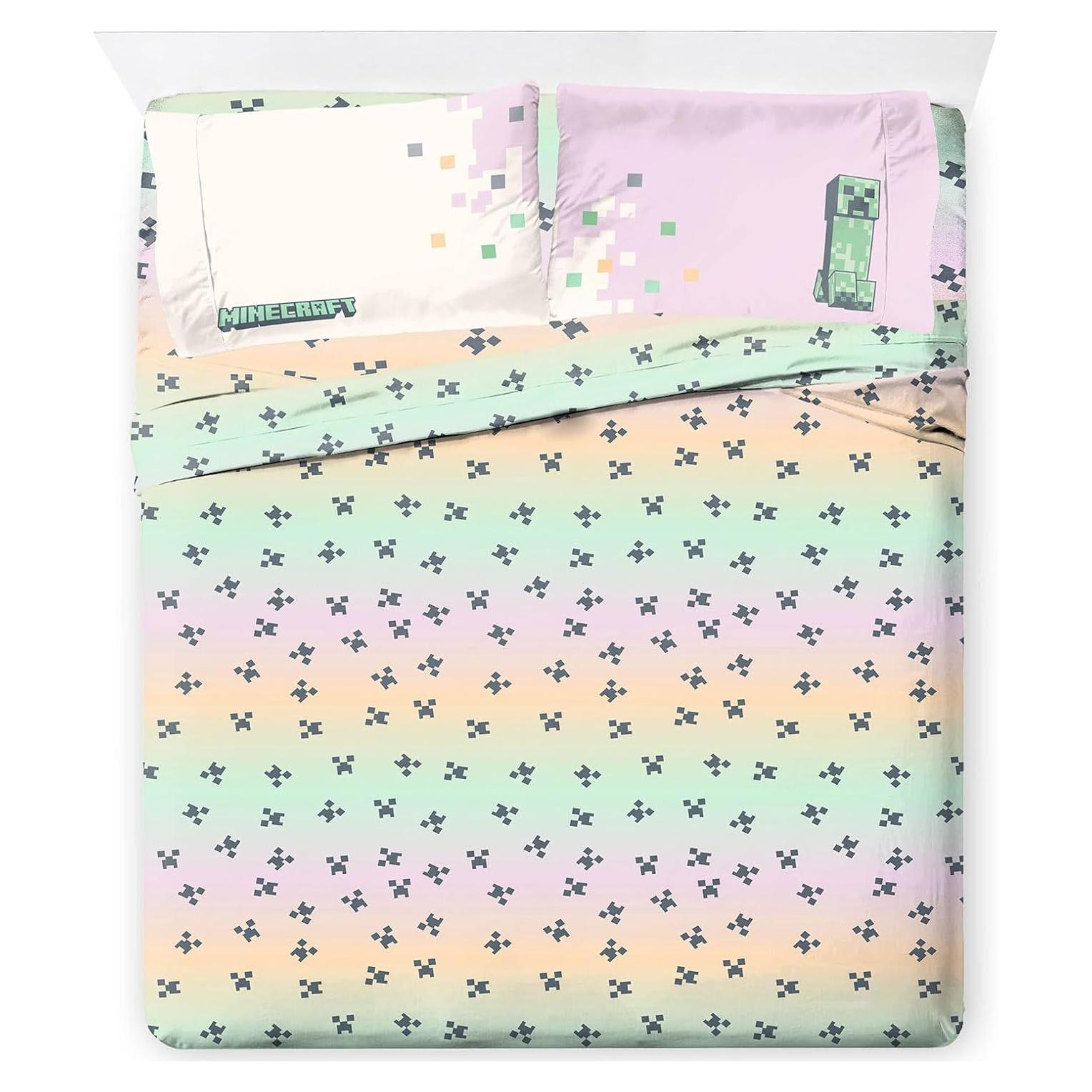 Juego de Sábanas Completo Jay Franco Minecraft Creeper 4 Piezas